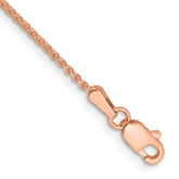 14K Rose Gold 7 inch 1.25mm Diamond-cut Spiga with Lobster Clasp Bracelet